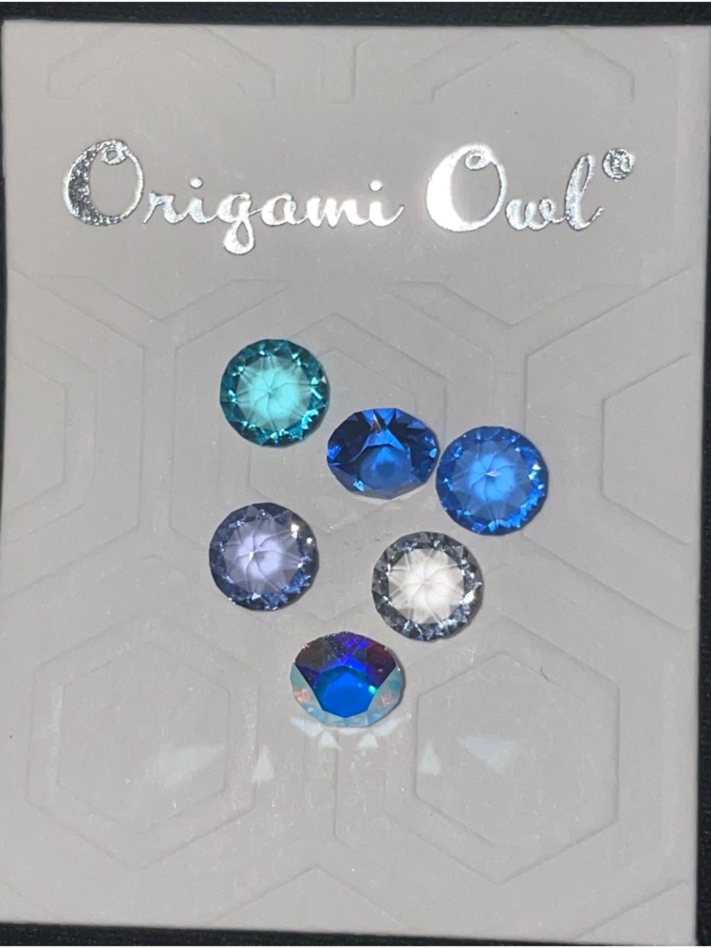 Origami Owl Blue & Teal Crystal Accent Set